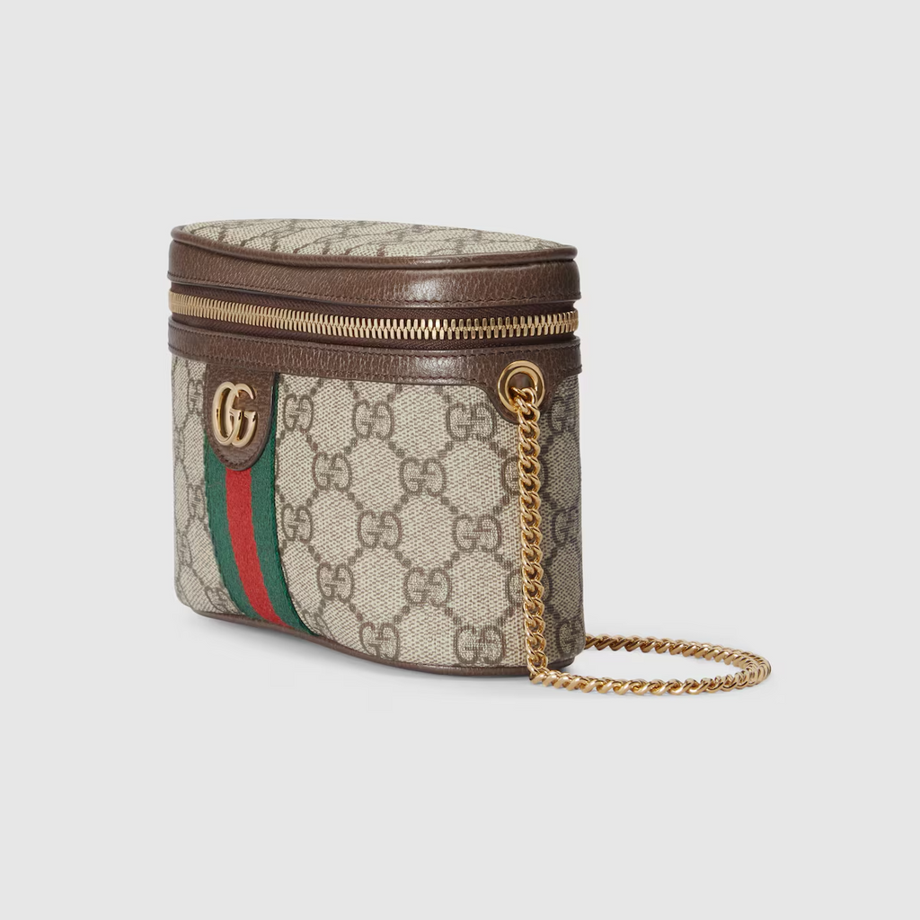 GUCCI Ophidia belt bag with Web in beige and ebony Supreme