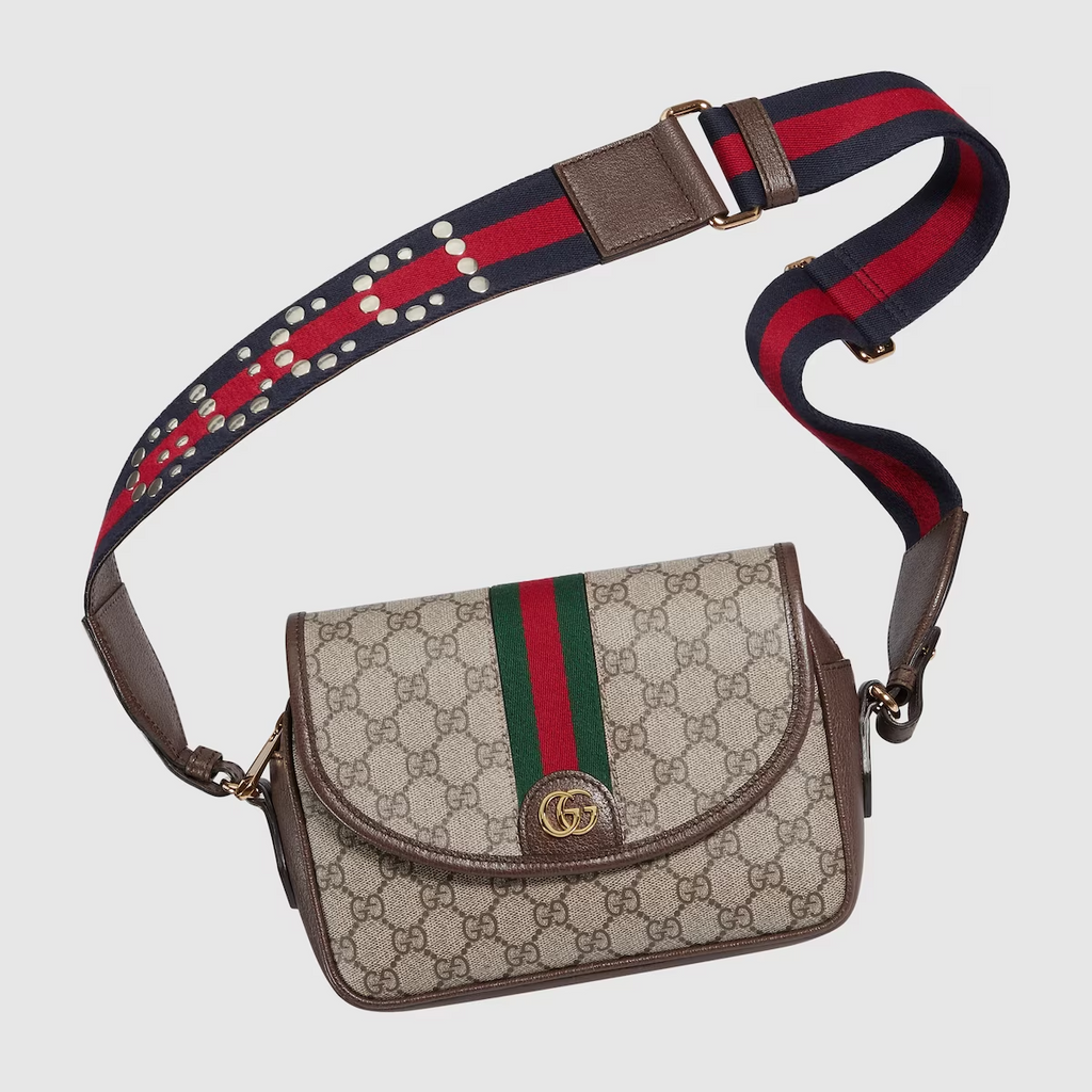 GUCCI Ophidia GG small shoulder bag in beige and ebony GG Supreme