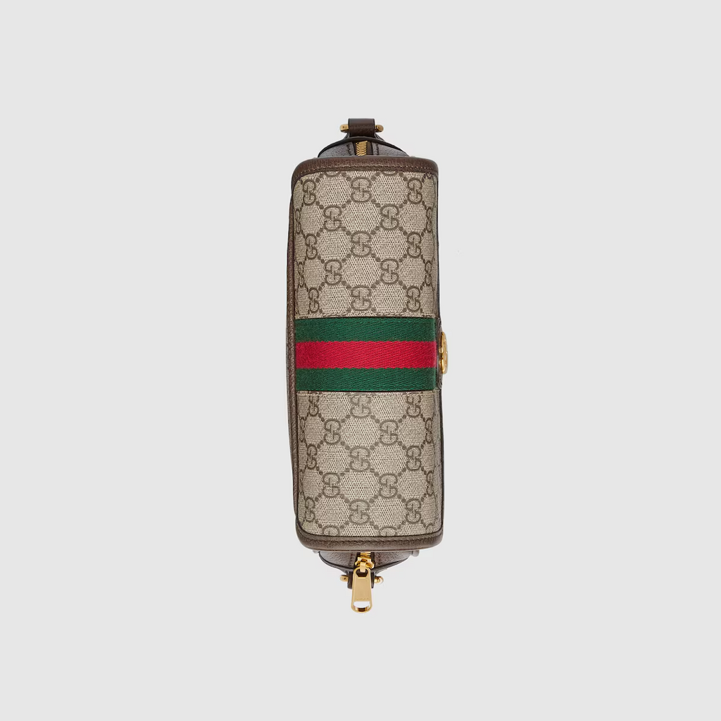 GUCCI Ophidia GG small shoulder bag in beige and ebony GG Supreme