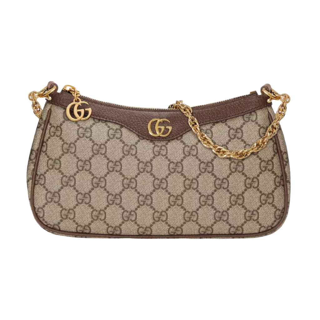 GUCCI  Ophidia small handbag in beige and ebony Supreme
