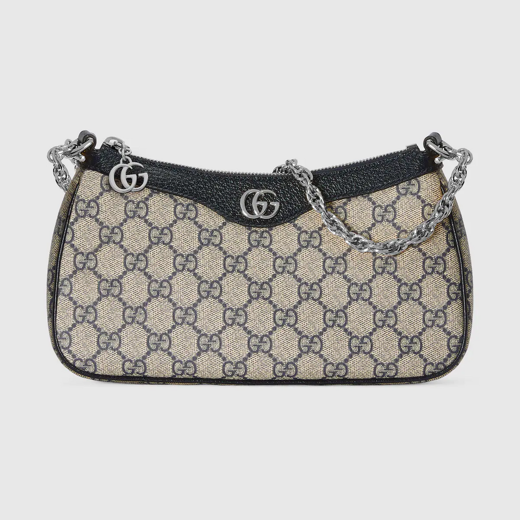 GUCCI Ophidia GG small handbag in beige and blue Supreme
