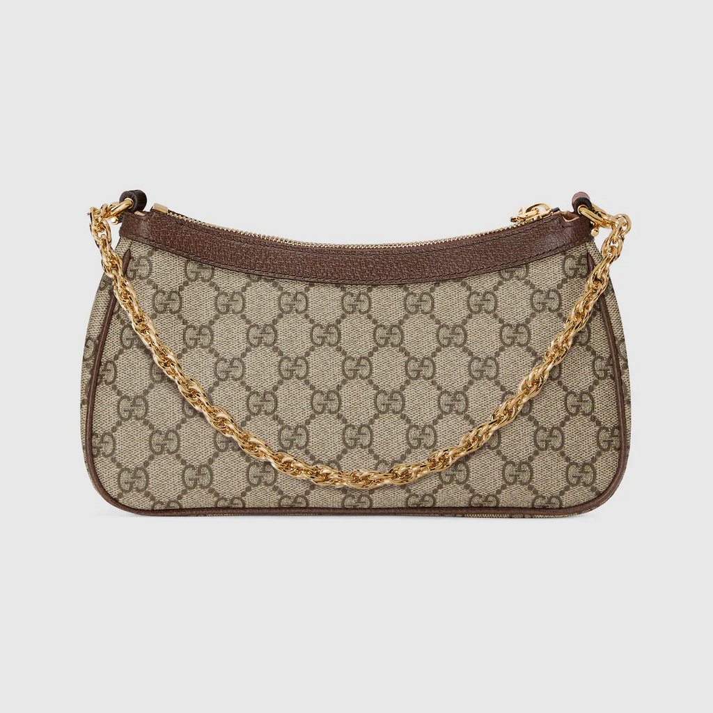 GUCCI  Ophidia small handbag in beige and ebony Supreme
