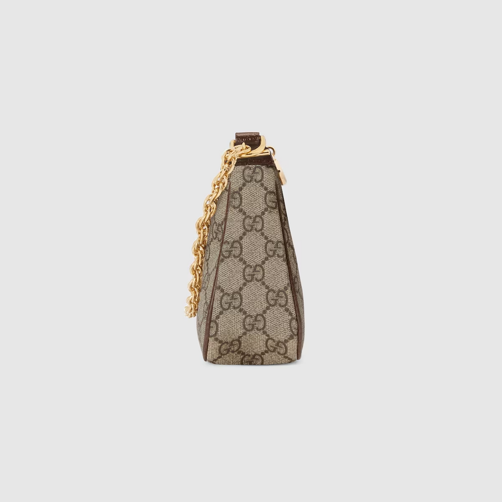 GUCCI  Ophidia small handbag in beige and ebony Supreme