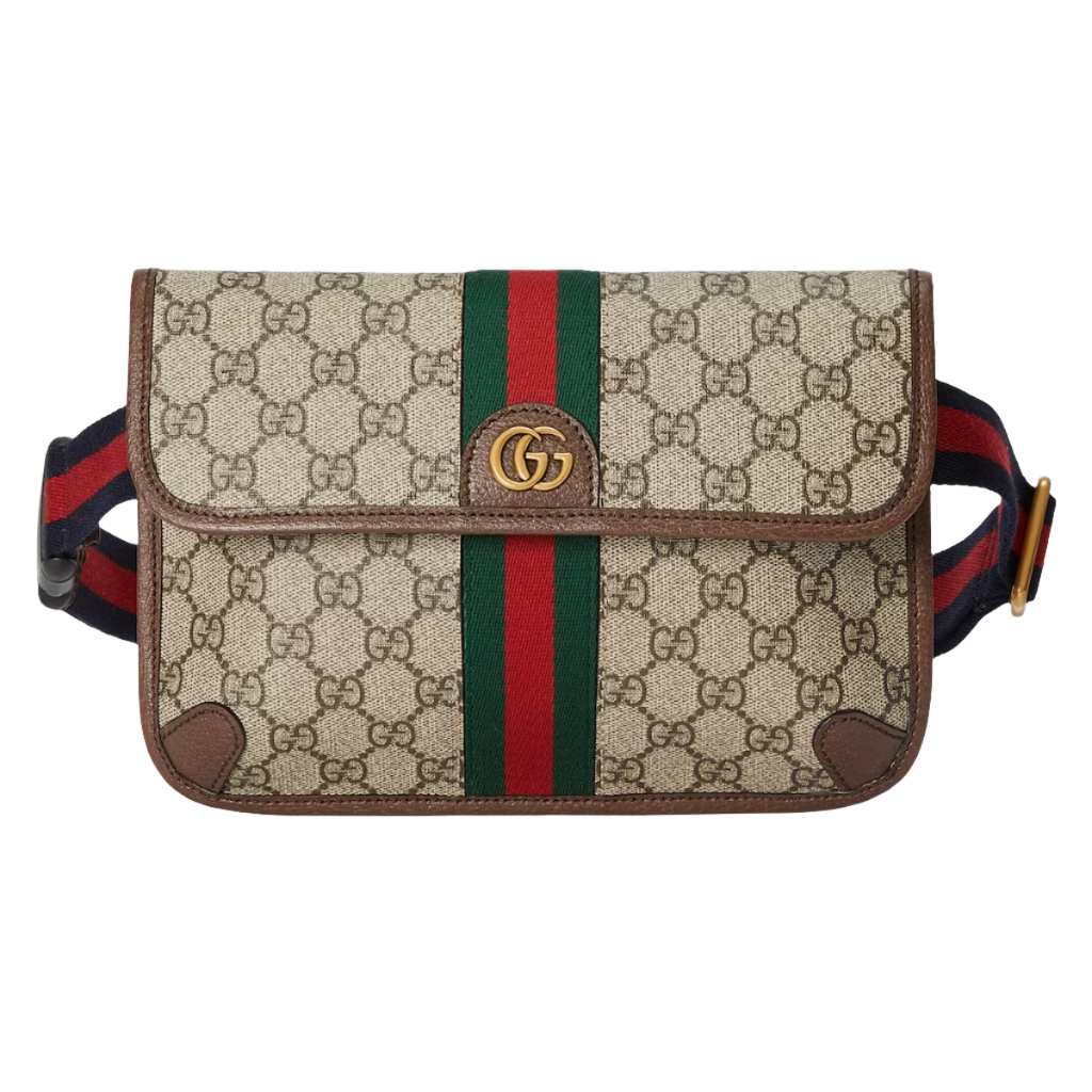 GUCCI Ophidia GG small belt bag in beige and ebony Supreme