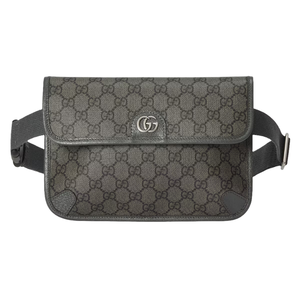 GUCCI Ophidia GG small belt bag in grey and black Supreme