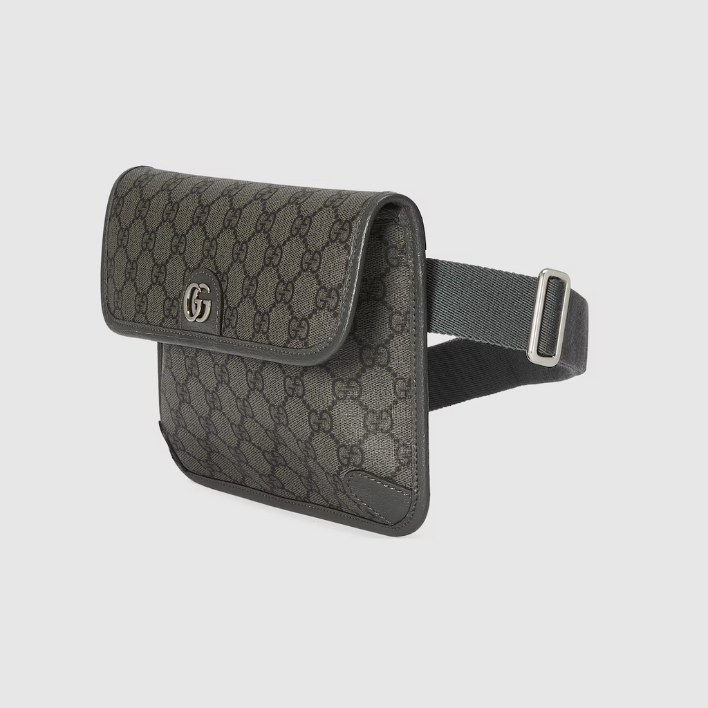 GUCCI Ophidia GG small belt bag in grey and black Supreme