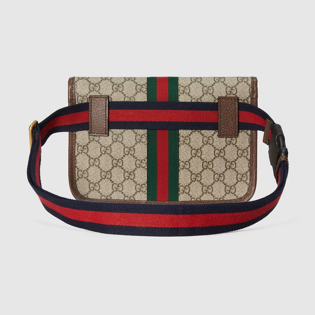 GUCCI Ophidia GG small belt bag in beige and ebony Supreme