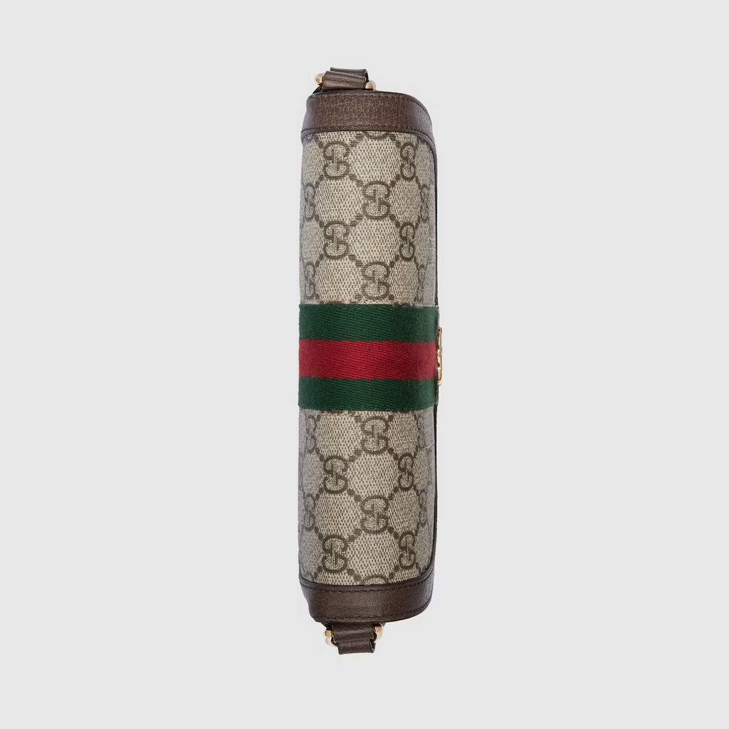 GUCCI Ophidia mini GG shoulder bag in beige and ebony Supreme