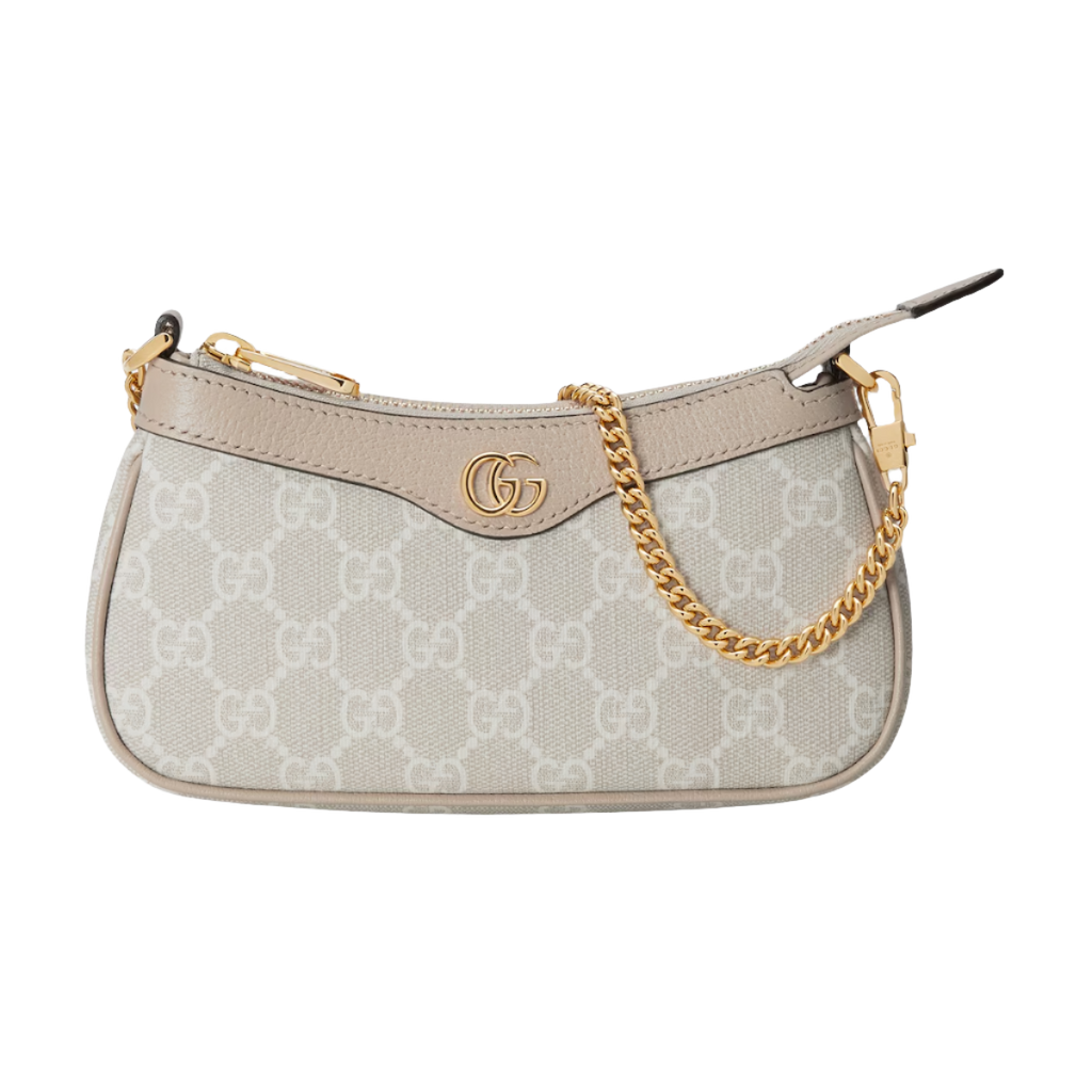GUCCI Ophidia mini bag in beige and white Supreme