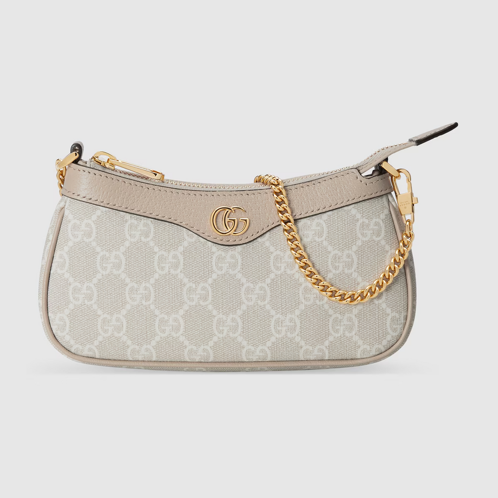 GUCCI Ophidia mini bag in beige and white Supreme