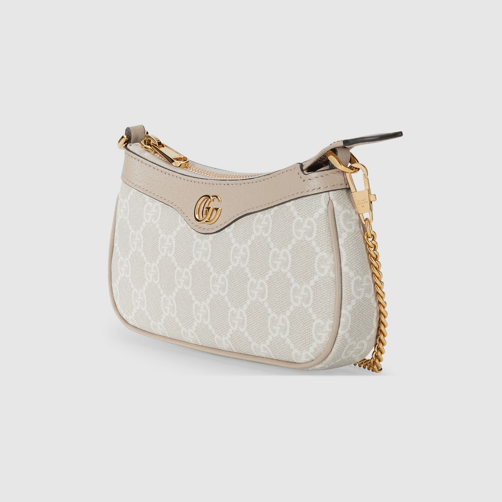GUCCI Ophidia mini bag in beige and white Supreme