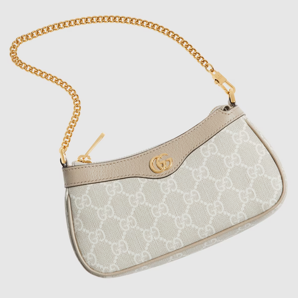 GUCCI Ophidia mini bag in beige and white Supreme