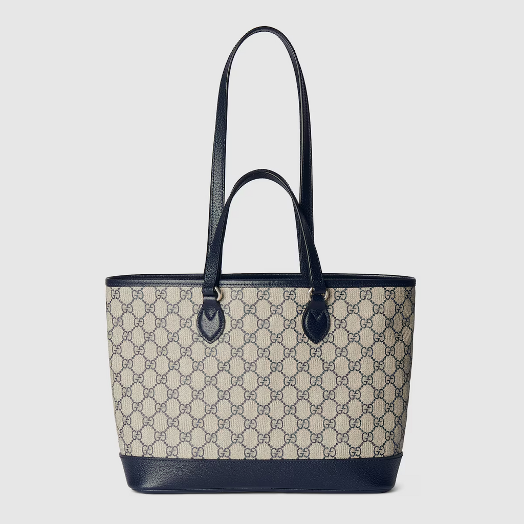 GUCCI Ophidia mini tote bag in beige and blue GG Supreme