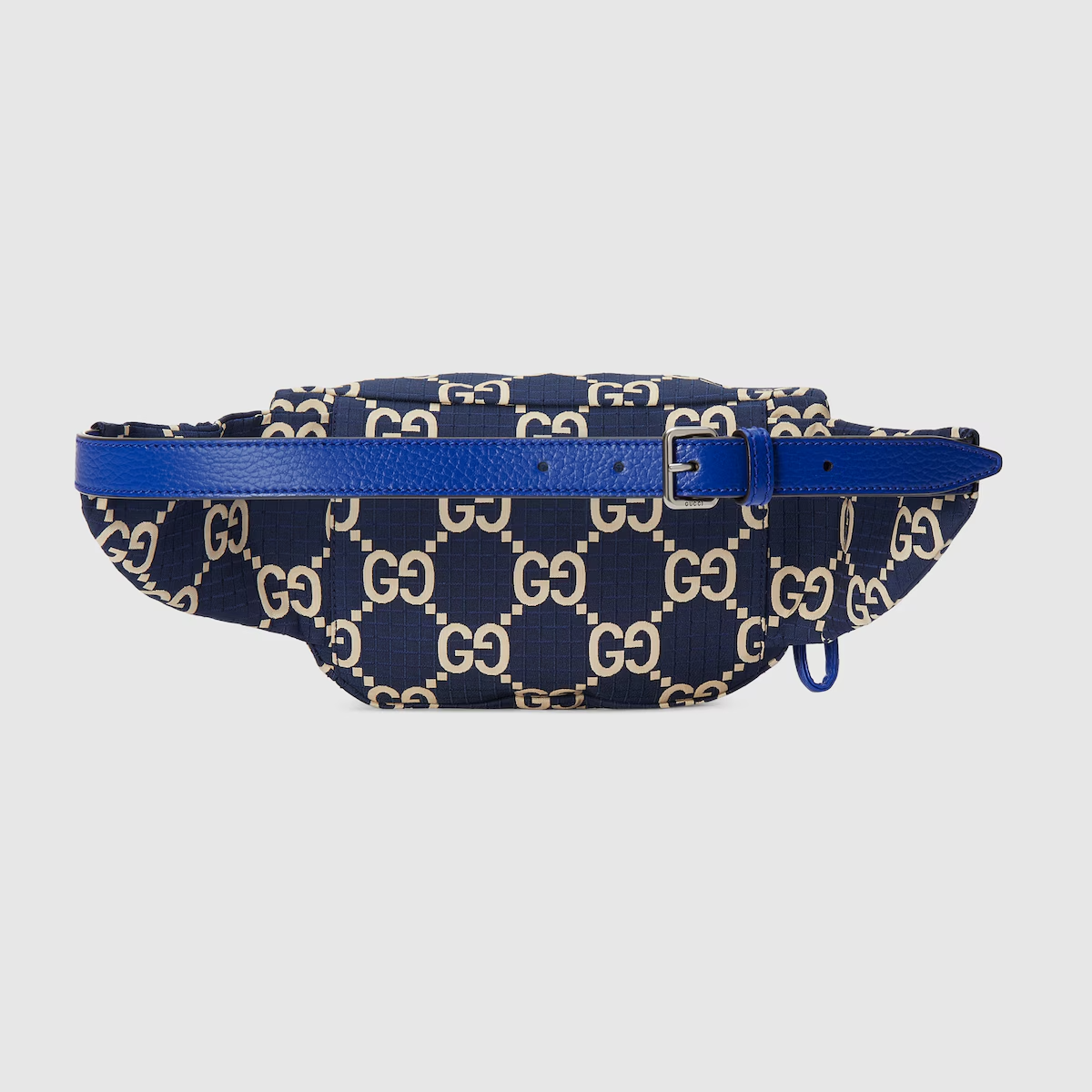 GUCCI Large GG ripstop belt bag in dark blue and beige ripstop