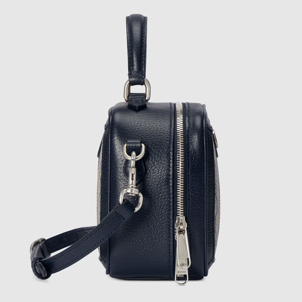 GUCCI Ophidia GG mini top handle bag in beige and blue GG Supreme