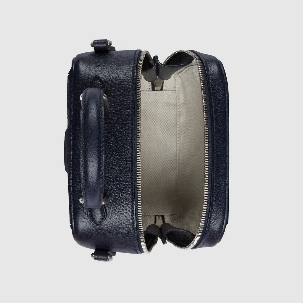 GUCCI Ophidia GG mini top handle bag in beige and blue GG Supreme