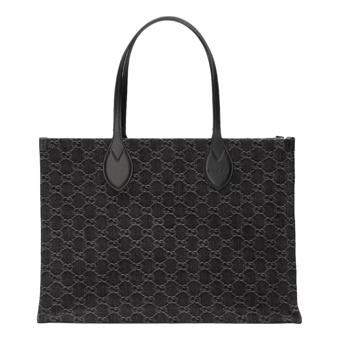 GUCCI Ophidia GG large tote bag in black and grey denim