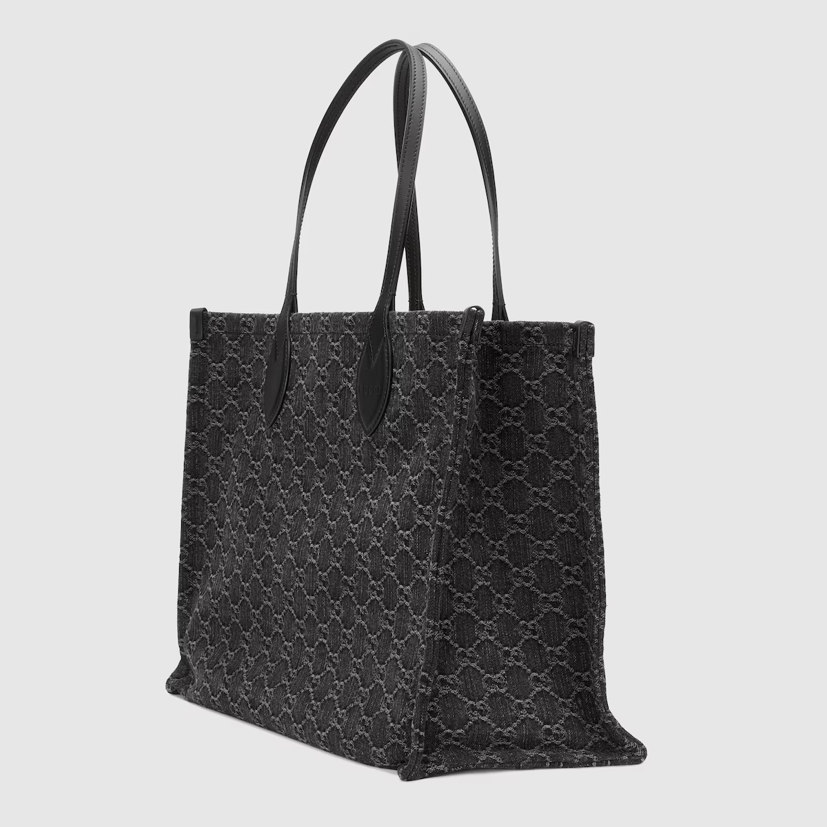 GUCCI Ophidia GG large tote bag in black and grey denim
