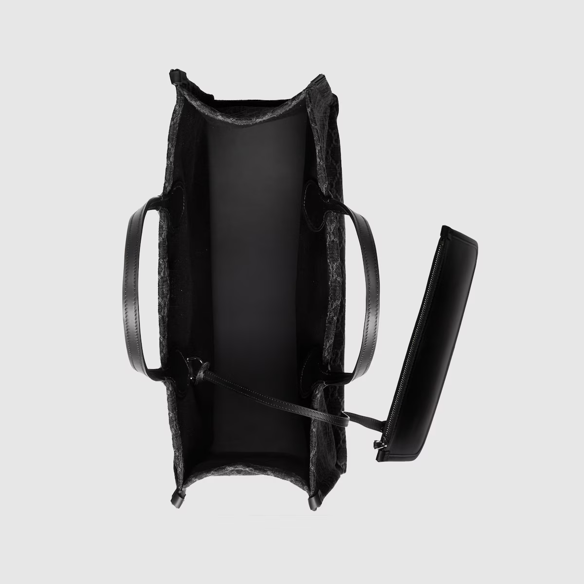 GUCCI Ophidia GG large tote bag in black and grey denim