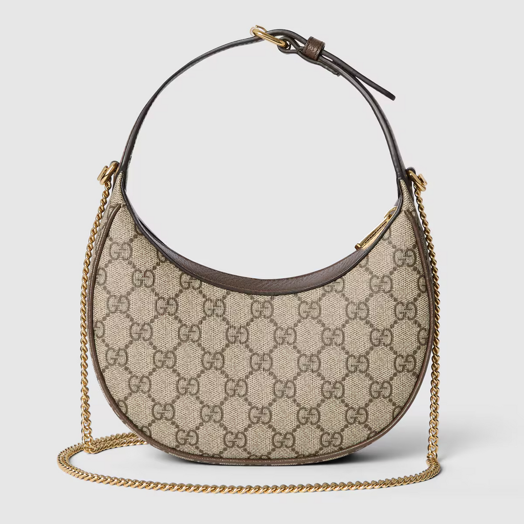 GUCCI Ophidia GG super mini shoulder bag in beige and ebony GG Supreme
