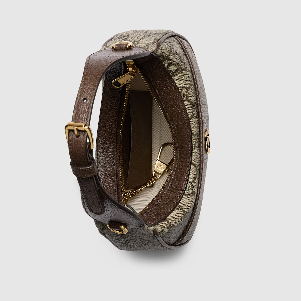 GUCCI Ophidia GG super mini shoulder bag in beige and ebony GG Supreme