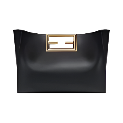 Fendi Women Way Medium Made of Camellia-Colored Leather Bag-Black