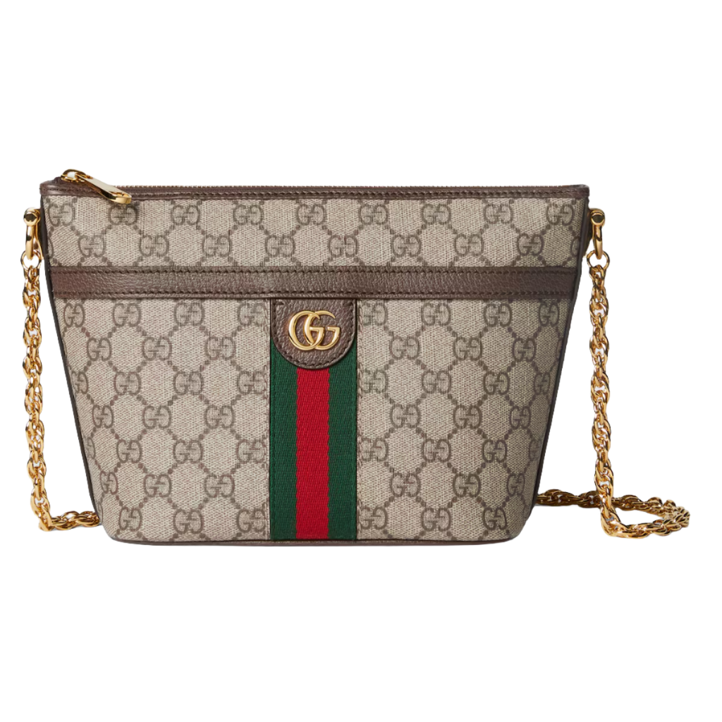 GUCCI Ophidia GG mini shoulder bag in beige and ebony GG Supreme