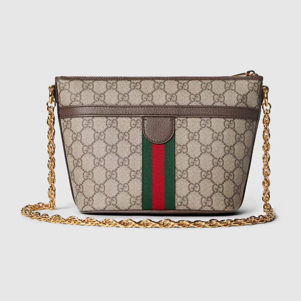 GUCCI Ophidia GG mini shoulder bag in beige and ebony GG Supreme