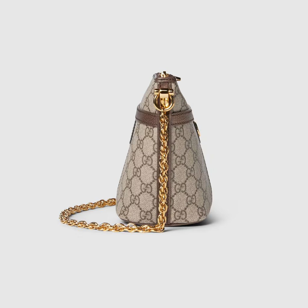 GUCCI Ophidia GG mini shoulder bag in beige and ebony GG Supreme