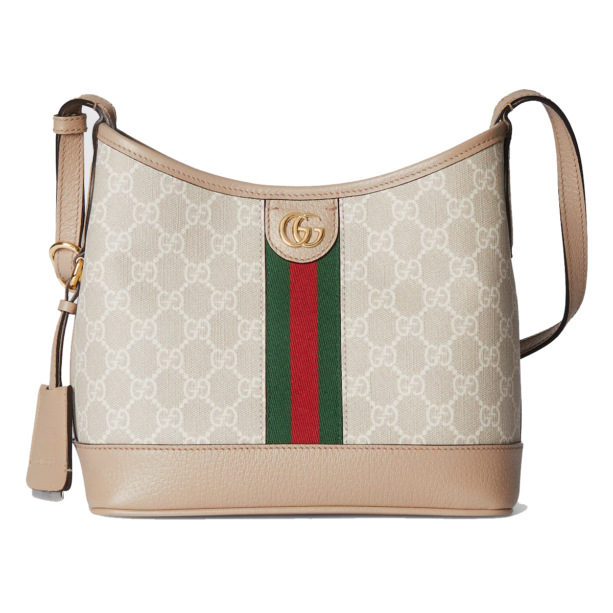 Ophidia GG small shoulder bag in beige and white GG Supreme