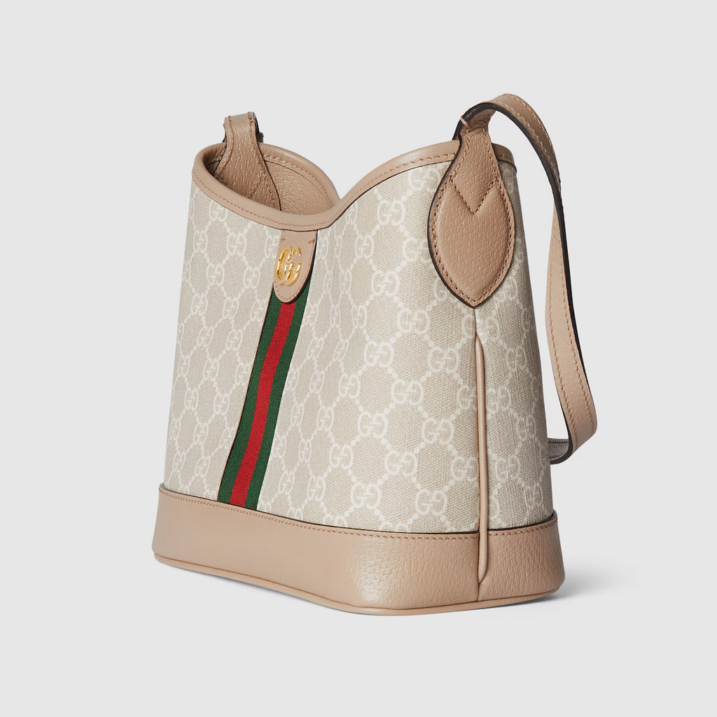 GUCCI Ophidia GG small shoulder bag in beige and white GG Supreme