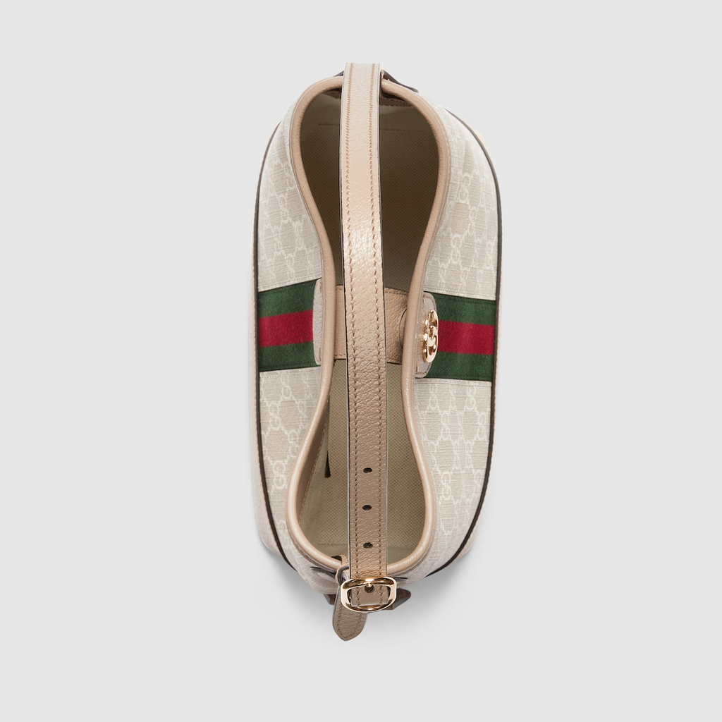 GUCCI Ophidia GG small shoulder bag in beige and white GG Supreme