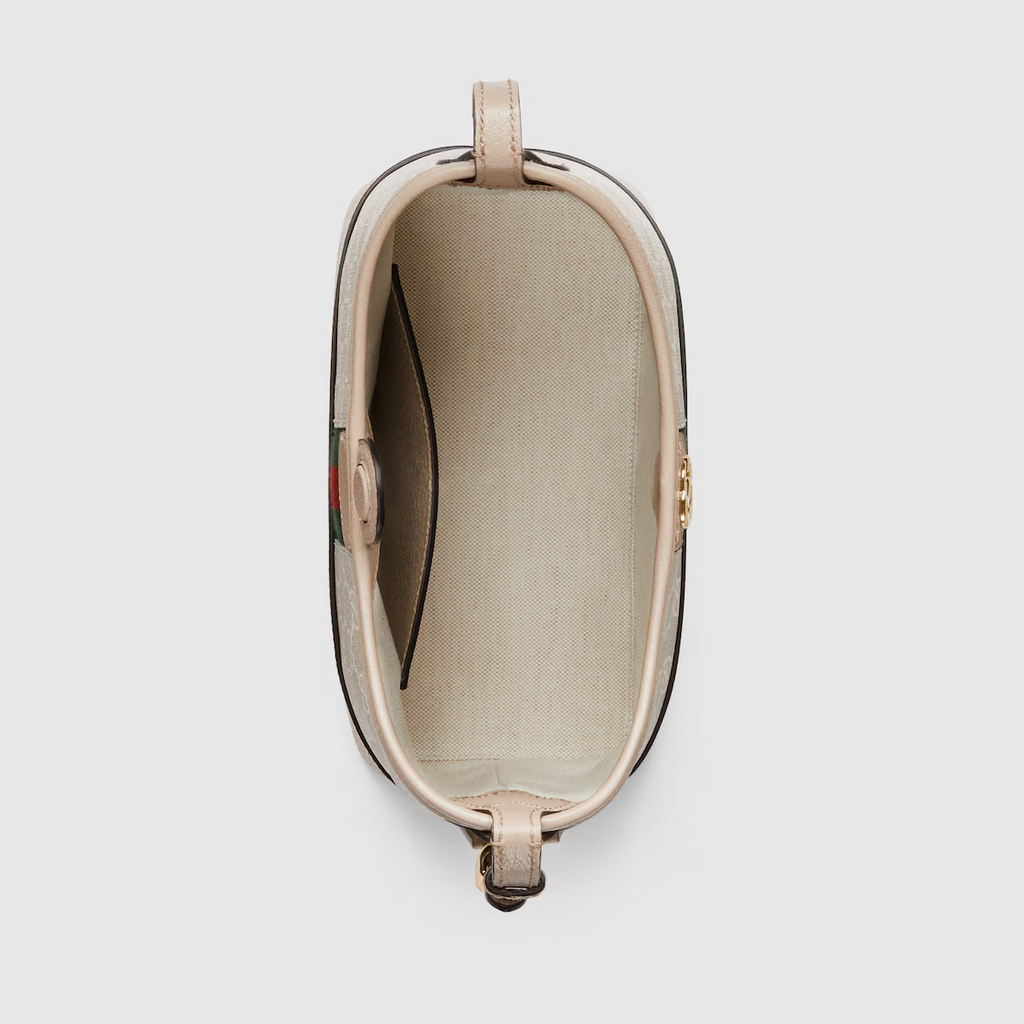 GUCCI Ophidia GG small shoulder bag in beige and white GG Supreme