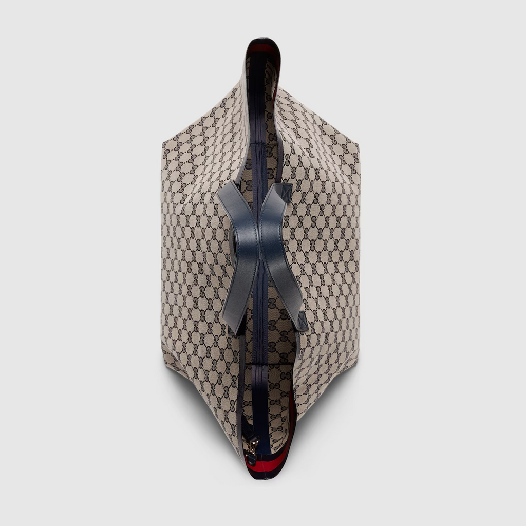 Original GG medium tote bag in beige and blue GG canvas