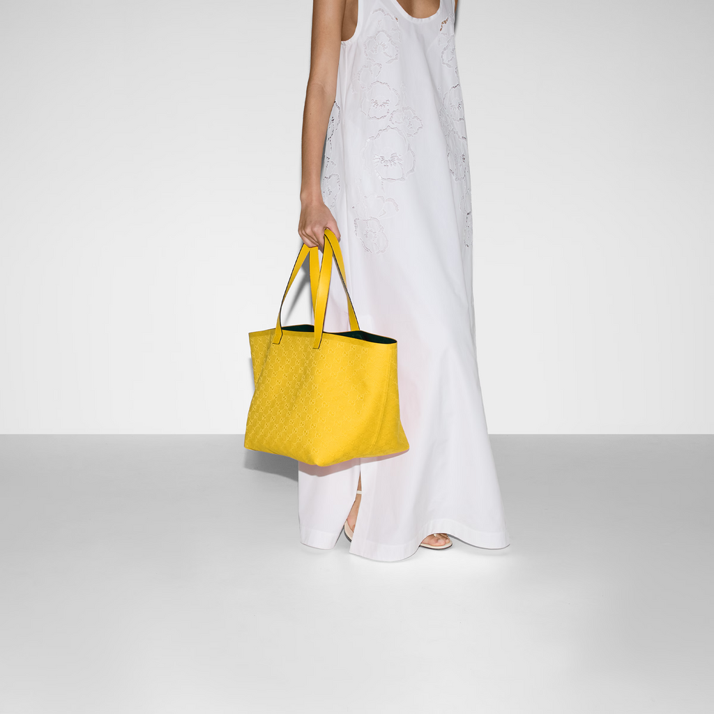 GG medium tote bag in yellow GG canvas