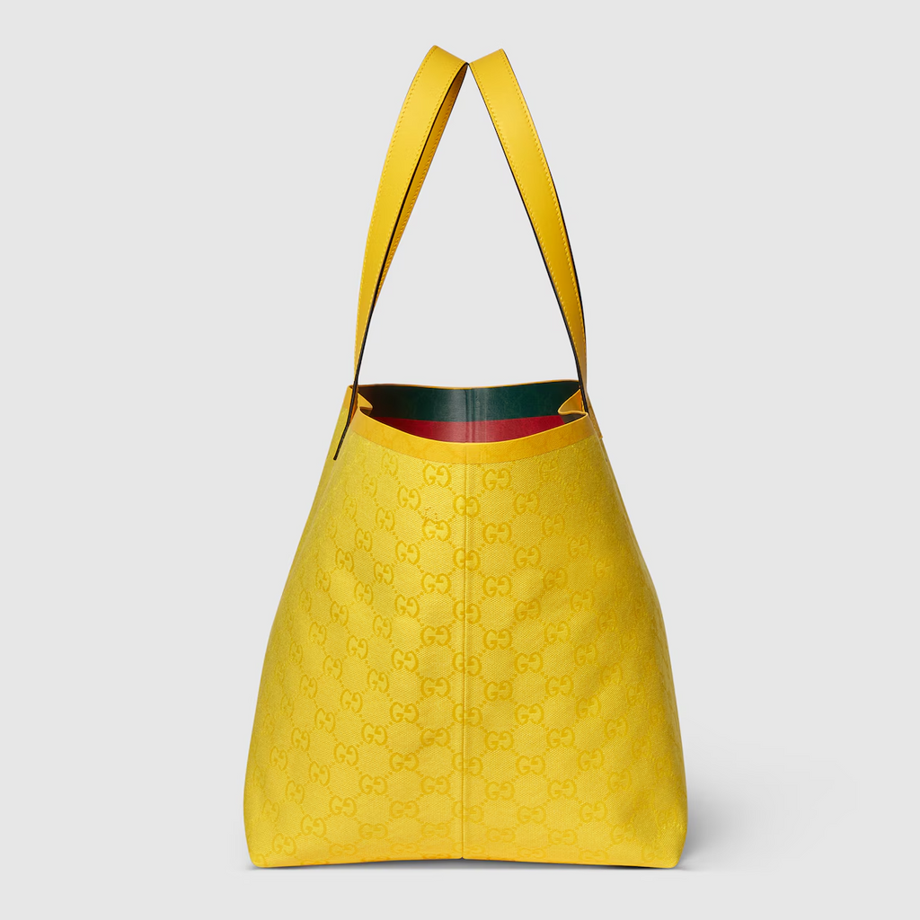 GG medium tote bag in yellow GG canvas