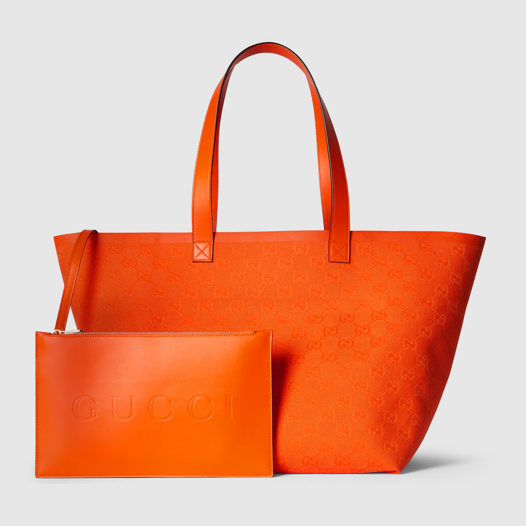 GG medium tote bag in orange GG canvas