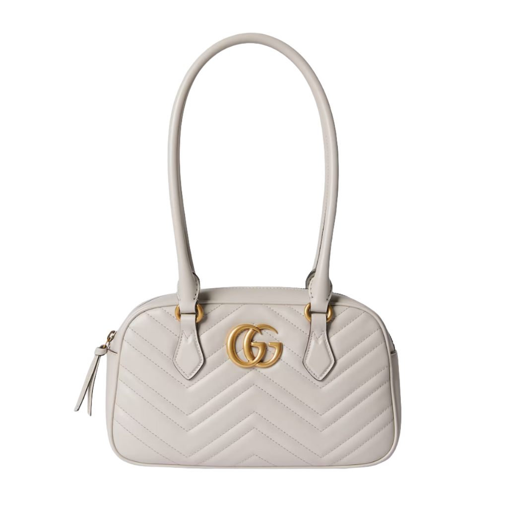 GG Marmont small top handle bag in white leather