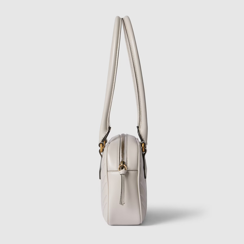GG Marmont small top handle bag in white leather