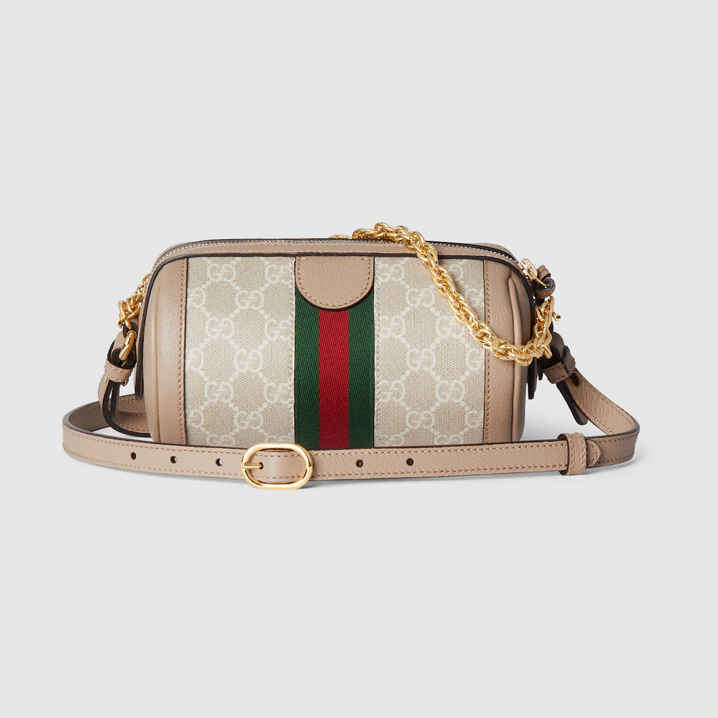 Ophidia mini shoulder bag in beige and white Supreme