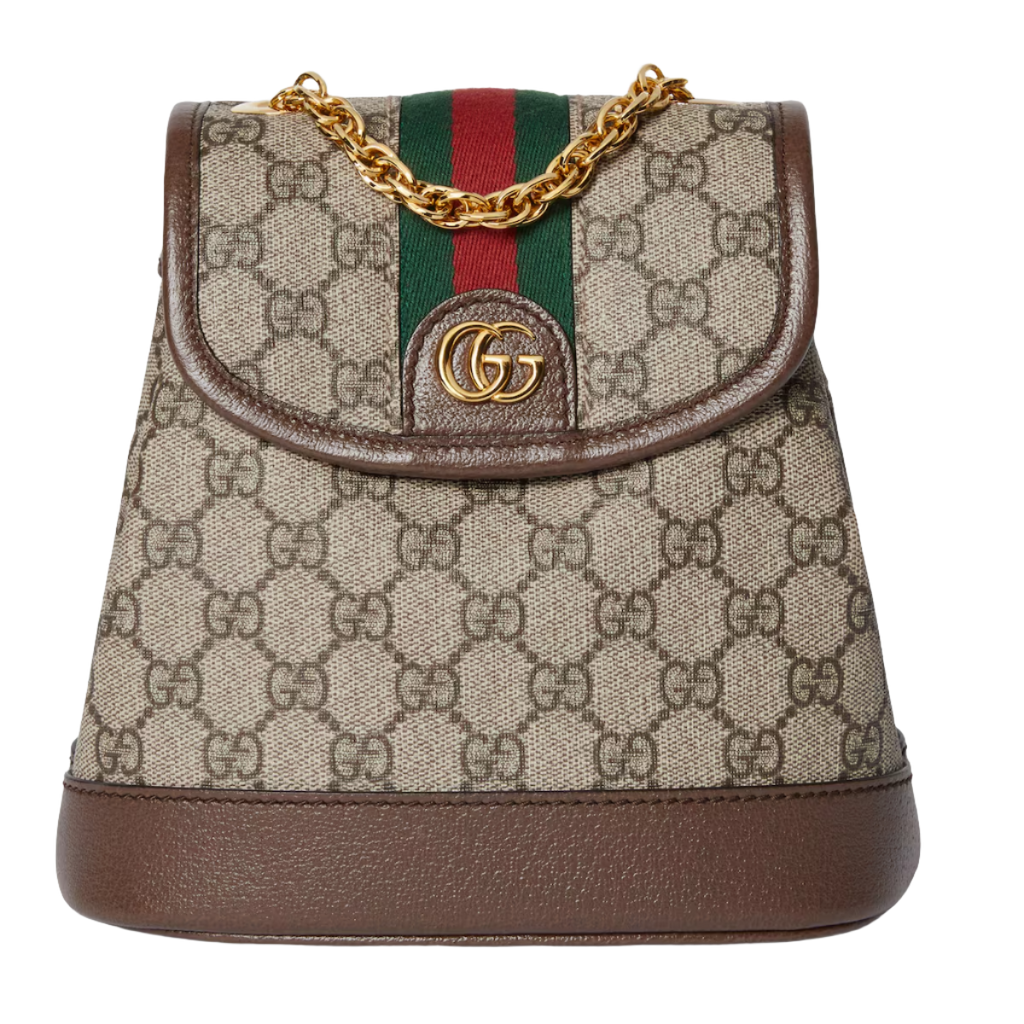 GUCCI Ophidia mini backpack in beige and ebony Supreme
