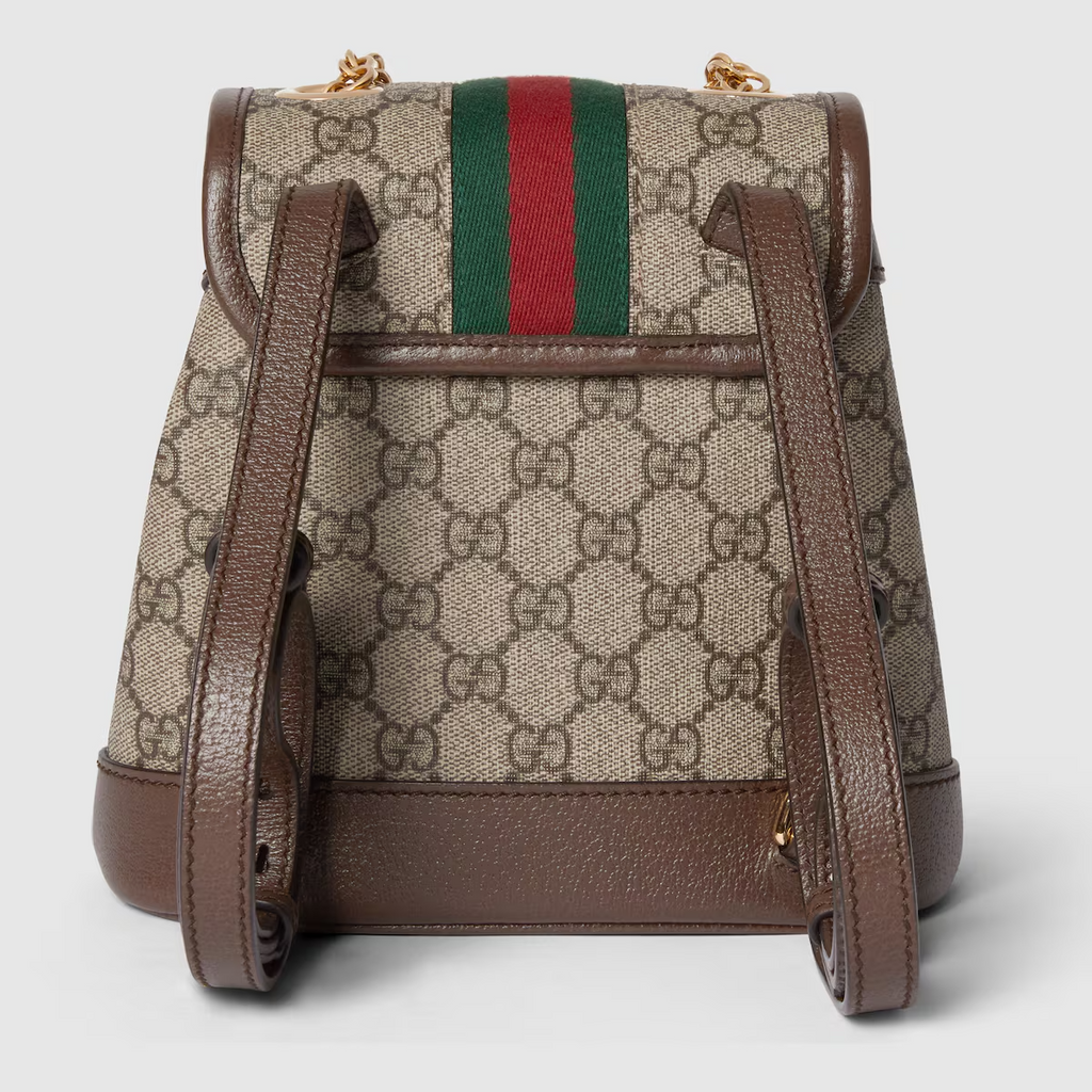 GUCCI Ophidia mini backpack in beige and ebony Supreme