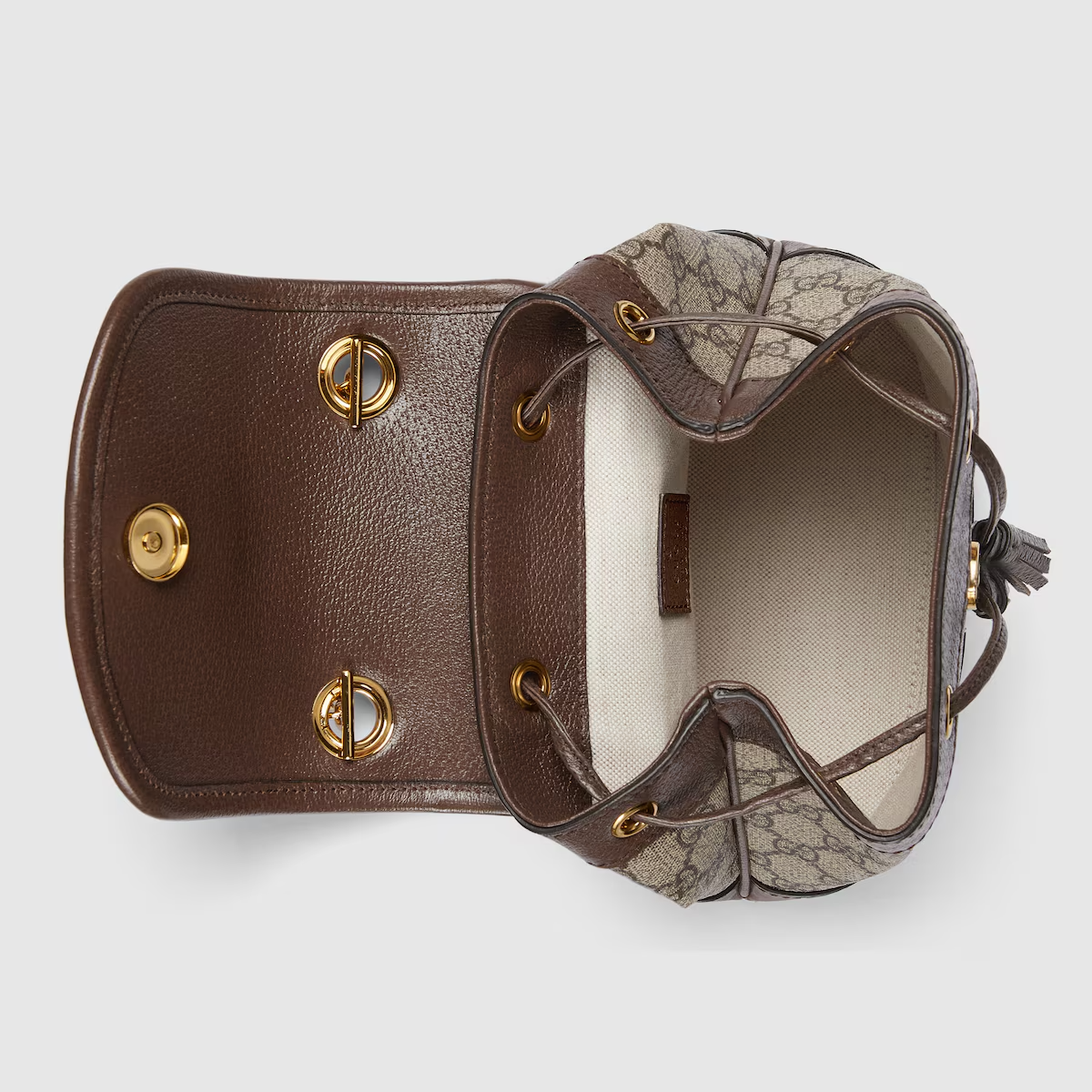 GUCCI Ophidia mini backpack in beige and ebony Supreme