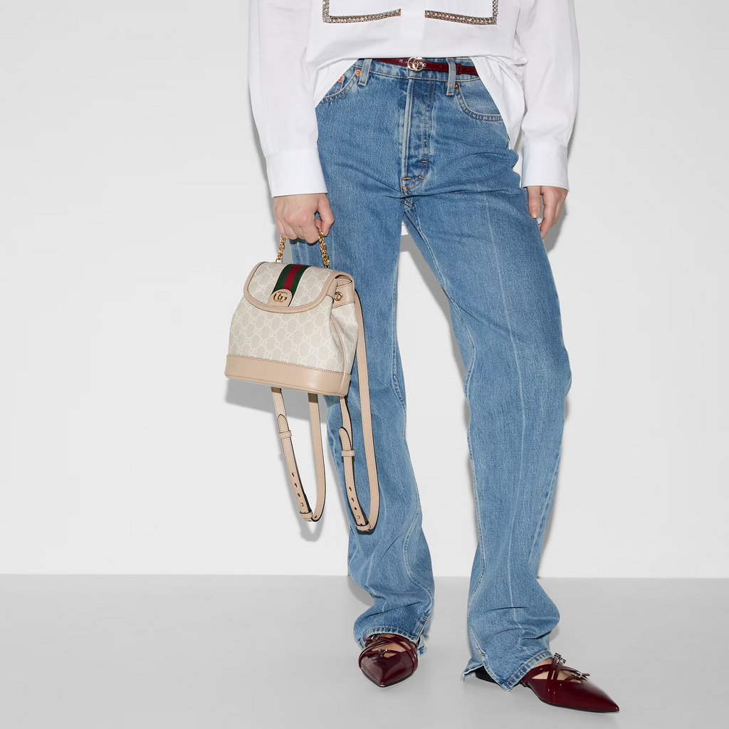 GUCCI Ophidia mini backpack in beige and white GG Supreme