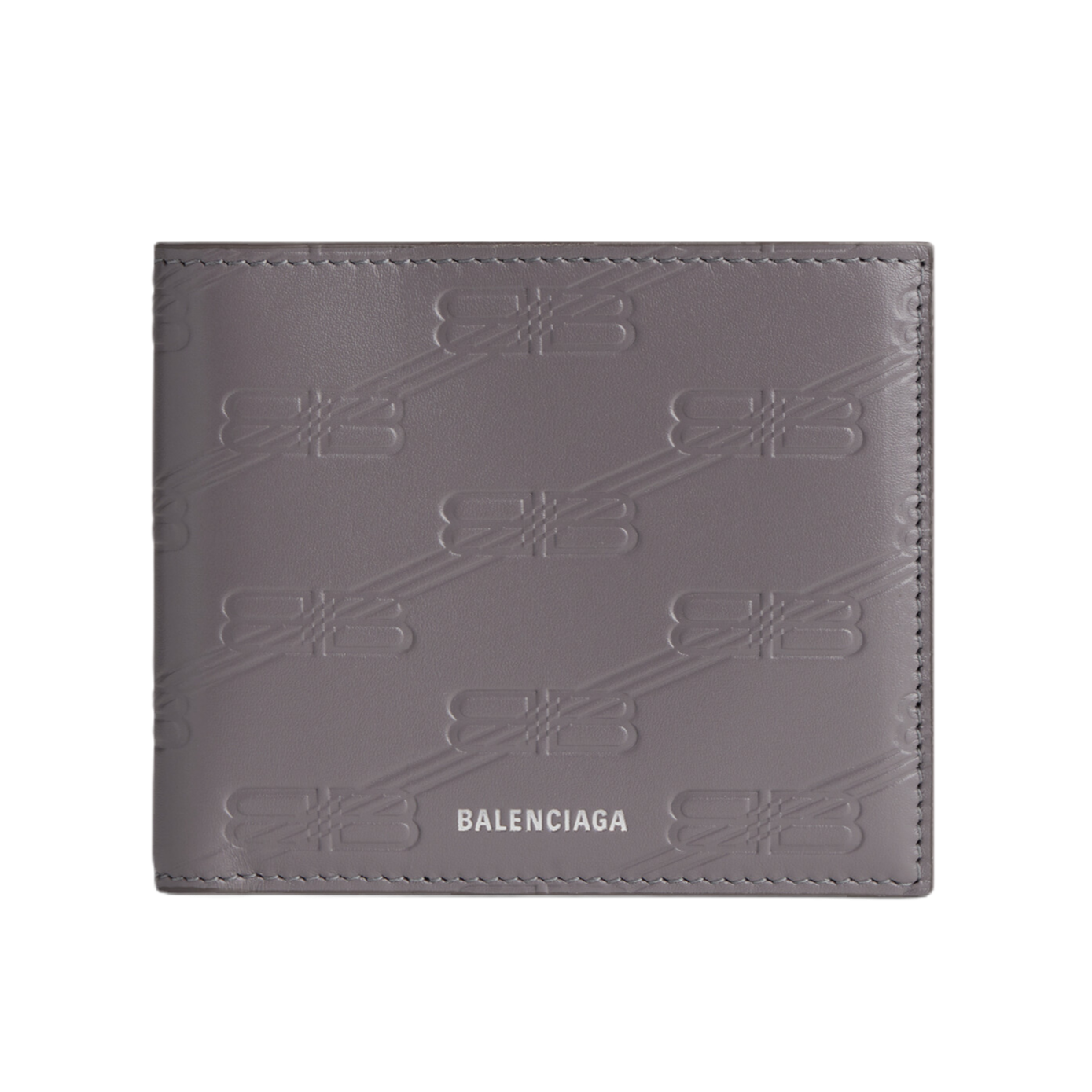 Balenciaga Mens Embossed Monogram Square Folded Wallet Box in Black