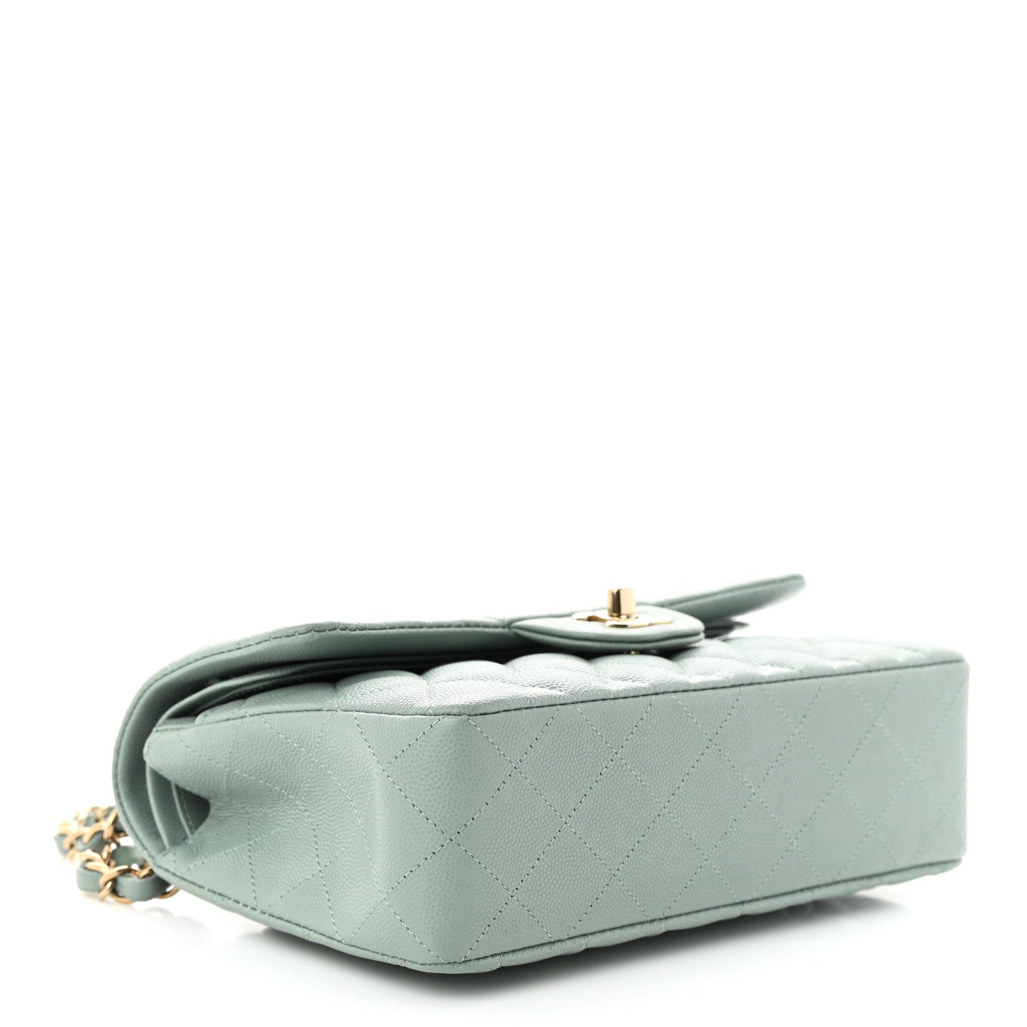 CHANEL CAVIAR QUILTED SMALL DOUBLE FLAP LIGHT BLUE