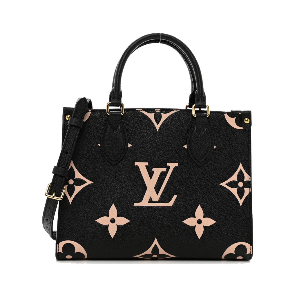 LOUIS VUITTON EMPREINTE MONOGRAM GIANT ONTHEGO PM BLACK BEIGE