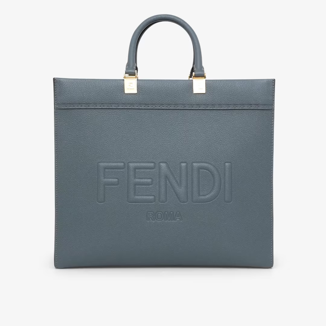 Fendi Sunshine Medium - Blue leather shopper