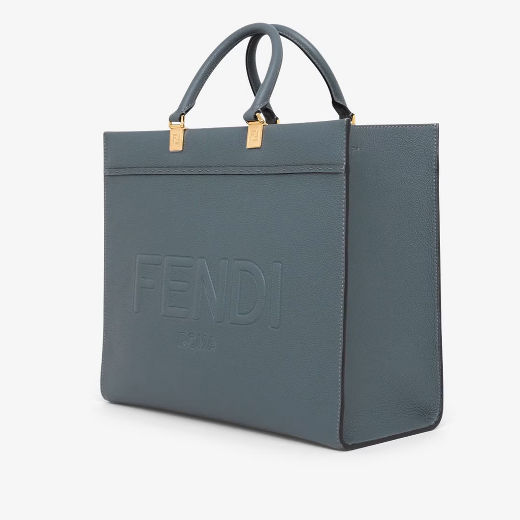 Fendi Sunshine Medium - Blue leather shopper