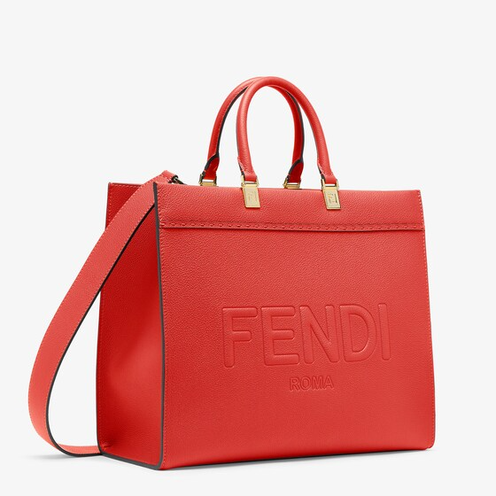 Fendi Sunshine Medium - Red leather shopper